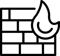 Poster - firewall vpn icon outline vector. internet secure. server system