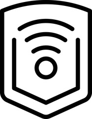 Poster - wifi secured icon outline vector. server system. security internet