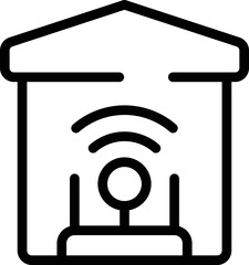 Poster - internet house icon outline vector. secure private. data server
