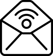 Poster - secured mail icon outline vector. online system. security internet