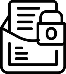 Poster - locked mail icon outline vector. server system. online private