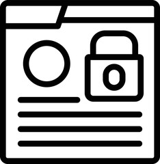 Poster - web site vpn icon outline vector. online system. security internet