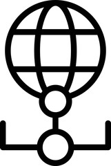 Poster - global vpn safety icon outline vector. online system. security private