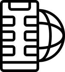 Poster - web smartphone icon outline vector. server system. data access