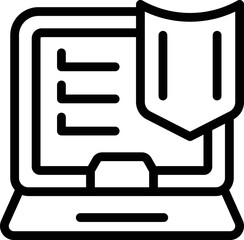 Poster - laptop vpn access icon outline vector. online security. secure software