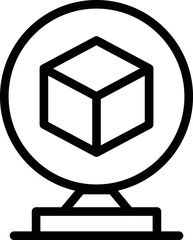 Poster - 3d cube icon outline vector. Printer industry. Seat plastic
