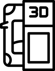 Poster - 3d seat car icon outline vector. Vehicle printer. Brake machine