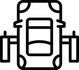 Poster - Model car printing icon outline vector. Vehicle magazine. Engine automotive