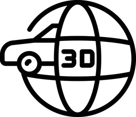 Poster - Global 3d printing icon outline vector. Printer design. Side brake