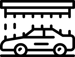 Poster - Wash 3d car icon outline vector. Future design. Automotive print
