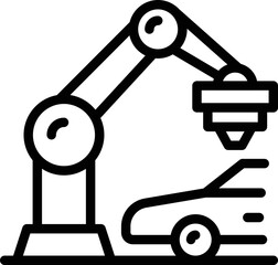 Poster - Car print robot icon outline vector. Vehicle printer. Engine brake