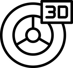 Poster - 3d wheel printing icon outline vector. Design product. Machine future