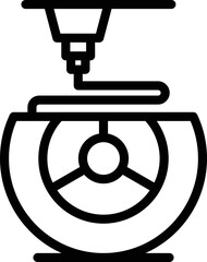 Poster - Car tire printing icon outline vector. Automotive print. Industry product
