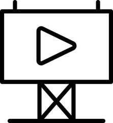 Canvas Print - Video film banner icon outline vector. Cinema screen. Open theatre