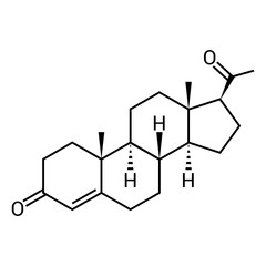 Poster - chemical structure of Progesterone (C21H30O2)