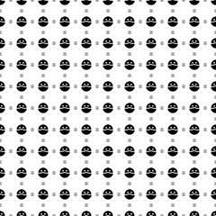 Poster - Square seamless background pattern from geometric shapes are different sizes and opacity. The pattern is evenly filled with big black masked face symbols. Vector illustration on white background