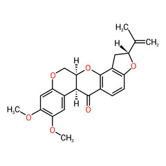 Poster - chemical structure of Rotenone (C23H22O6)