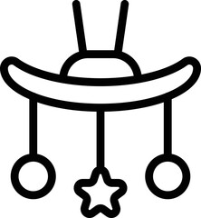 Sticker - Baby crib toys icon outline vector. Sleep disorder. Stress time