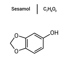 Wall Mural - chemical structure of Sesamol (C7H6O3)