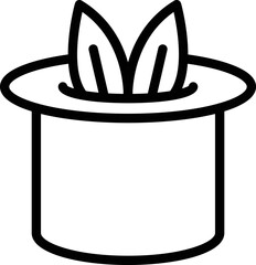 Sticker - Top hat magic icon outline vector. Wand show. Bunny cap