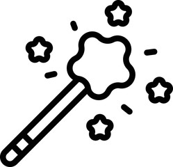 Poster - Star magic wand icon outline vector. Top trick. Fun curtain