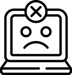 Canvas Print - Laptop error icon outline vector. Lost internet. Plug page