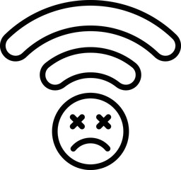 Poster - Lost wifi icon outline vector. Internet connection. Online connect