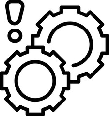 Poster - Gear error icon outline vector. Lost connection. Socket site