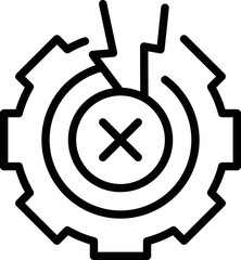 Poster - Gear lost connection icon outline vector. Internet error. Online connect