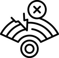 Poster - Wifi error icon outline vector. Website connect. Online site