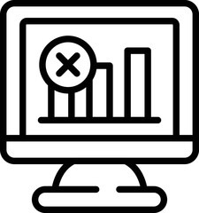 Poster - Monitor graph icon outline vector. Plug page. Bad cable