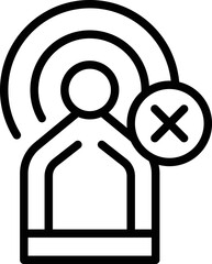Poster - Signal error icon outline vector. Lost connection. Internet connect