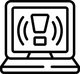 Poster - Laptop error icon outline vector. Lost connection. Electric site
