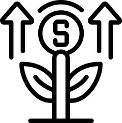Poster - Money grow plant icon outline vector. Meeting people. Office strategy
