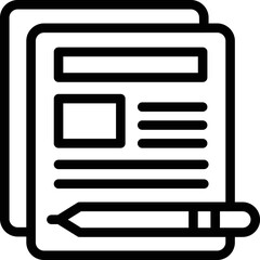 Poster - Write report icon outline vector. Top team. Worker project