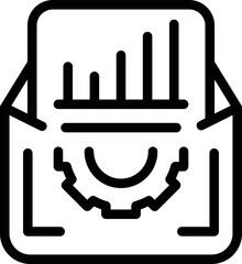 Poster - Manager files icon outline vector. Meeting office. Team top