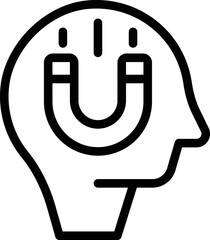 Poster - Manager magnet icon outline vector. Office strategy. Team top