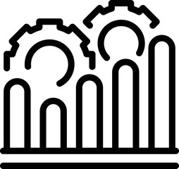 Poster - Graph chat icon outline vector. Worker report. Project group