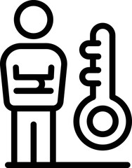 Poster - Top manager key icon outline vector. Company strategy. Project report