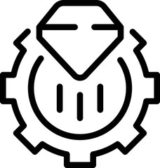 Poster - Diamond gear icon outline vector. Business team. Office strategy