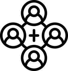 Poster - Manager team icon outline vector. Meeting office. Business worker