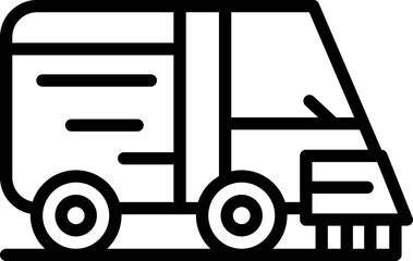 Sticker - Cleanup machine icon outline vector. Road truck. Cleaner garbage