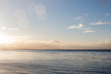 seascape with clouds and bokeh