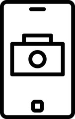 Poster - Camera icon outline vector. Button screen. Zoom photo