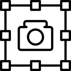 Poster - Selfie camera icon outline vector. Screenshot cam. Hand button