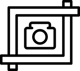 Poster - Frame capture icon outline vector. Screen image. Face shoot