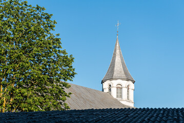 Wall Mural - Ilukste Catholic church in sunny summer day, Latvia.