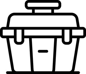 Closed tool box icon outline vector. Home construction. Drill hammer