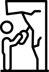 Poster - Repair tool icon outline vector. Home work. Hammer house