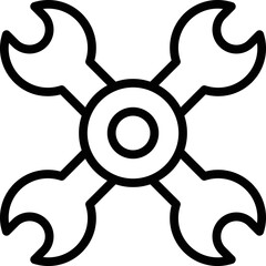Poster - Work key icon outline vector. Home repair. Hammer design